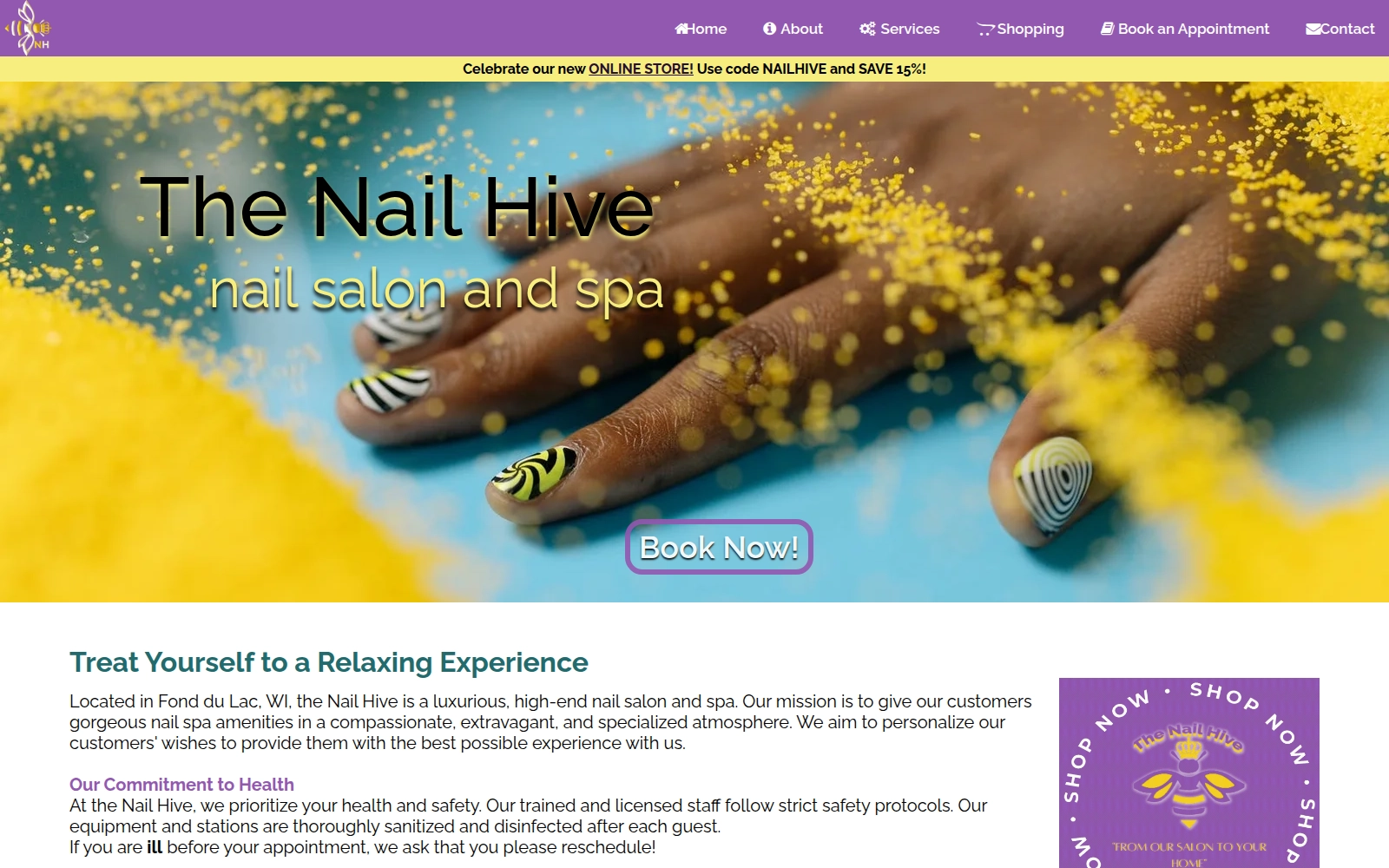 The Nail Hive website